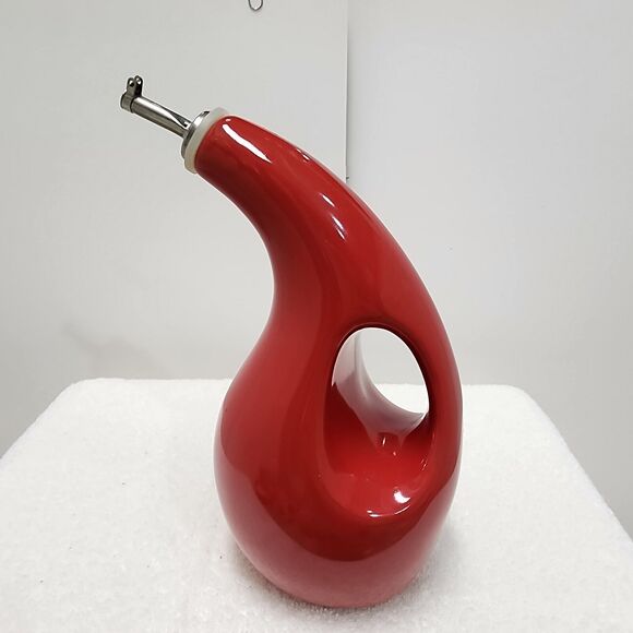 Rachael Ray 24 oz Glossy Ceramic EVOO Oil & Vinegar Dispensing Bottle with Spout - Picture 3 of 9